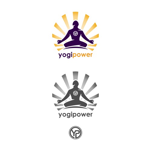 Create a positive & powerful yoga logo for a male yoga teacher