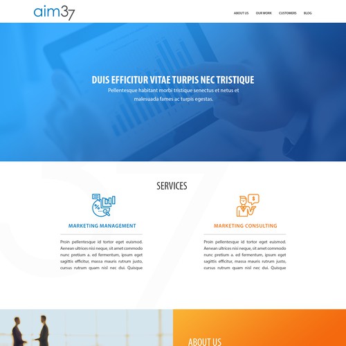 landing page design for AIM37