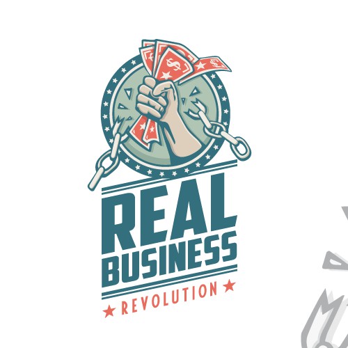 Real business revolution logo design