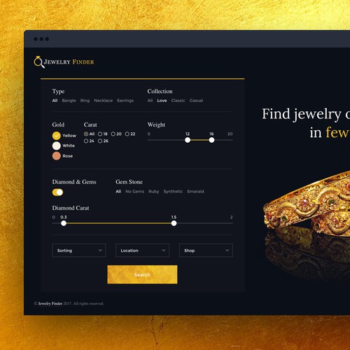 Elegant Website Design for Jewelry Finder