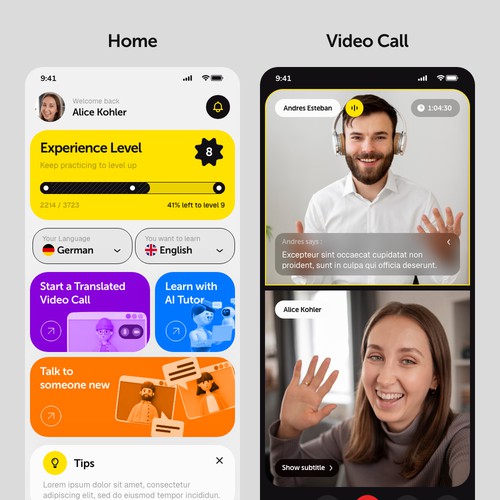 UI/UX Design for a Gamified AI Language Learning & Real-Time Translation App