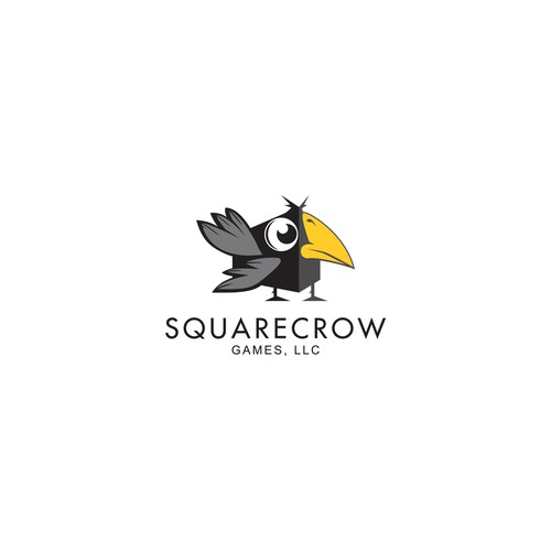 Square crow logo for a startup