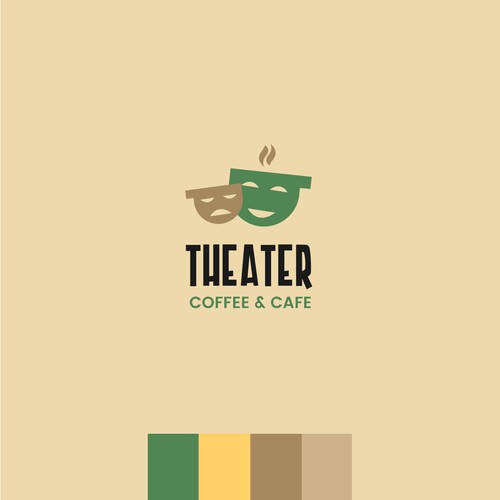 modern logo for theater and cafe