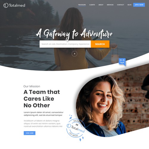 Travel Nurses job site design