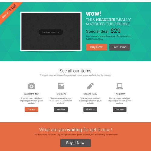 Help 99designs create professional generic landing page templates. Awarding multiple winners!