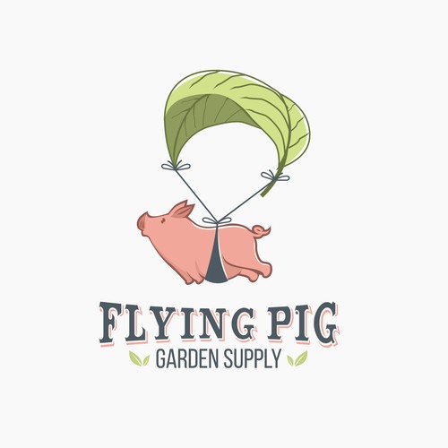 Clever logo for Flying Pig Garden Supply