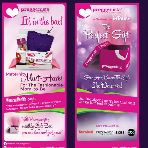 Create two (matching) tradeshow banners for our giftbox for pregnantwomen