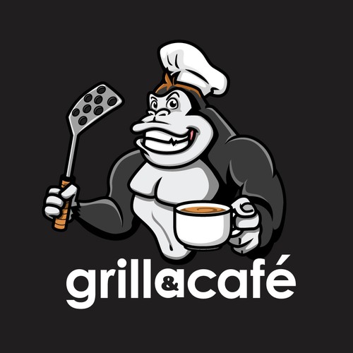 Gorilla Cartoon Logo for GrillaCafé
