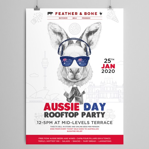Aussie day Rooftop party poster