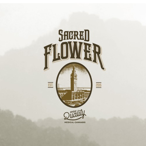 Vintage Logo for Sacred Flower