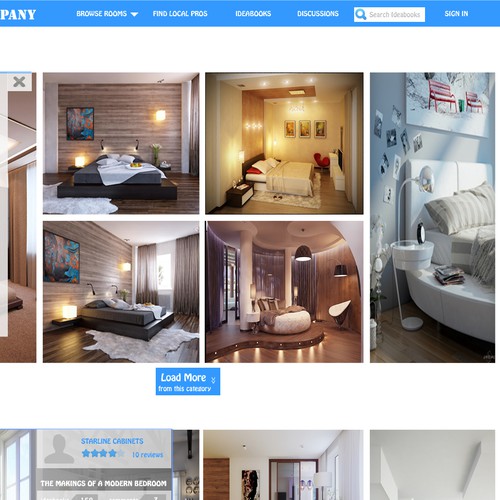 Landing page to showcase Home Decor / Interior Designs