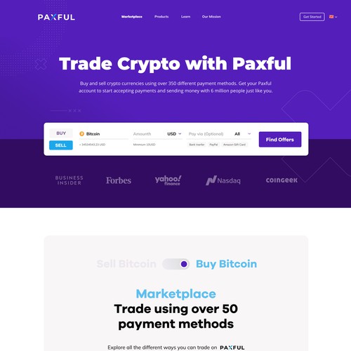 Website for a Crypto Exchange Brand