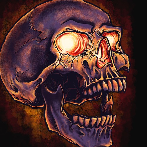 Broken Eye Socket Skull _T-shirt Design