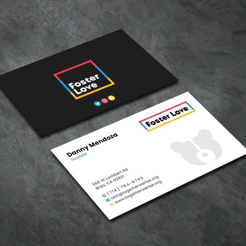 Business cards design for Foster Love