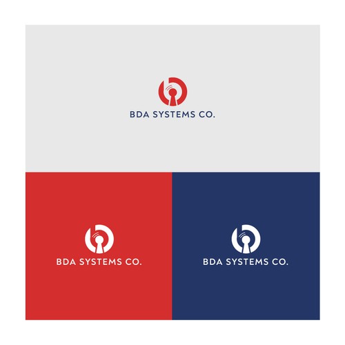 Flat logo design idea for bda systems co