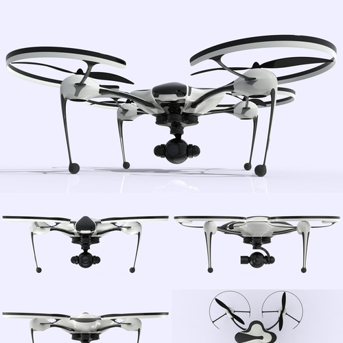 Create a concept design for an industrial drone / quadcopter