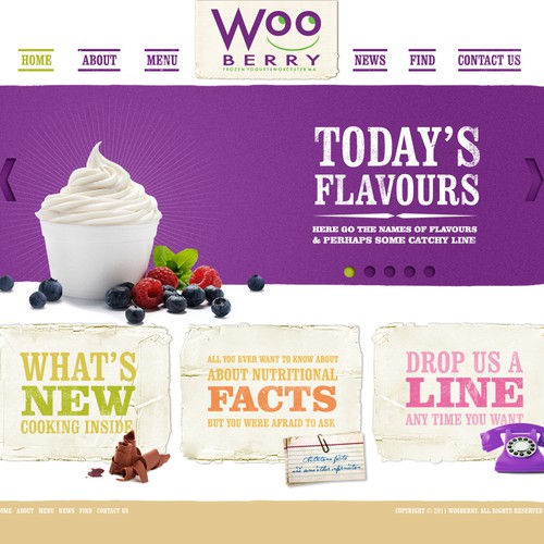 Help Wooberry Frozen Yogurt with a new website design