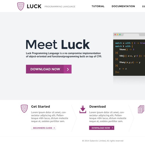 Luck Programming Language needs a new homepage