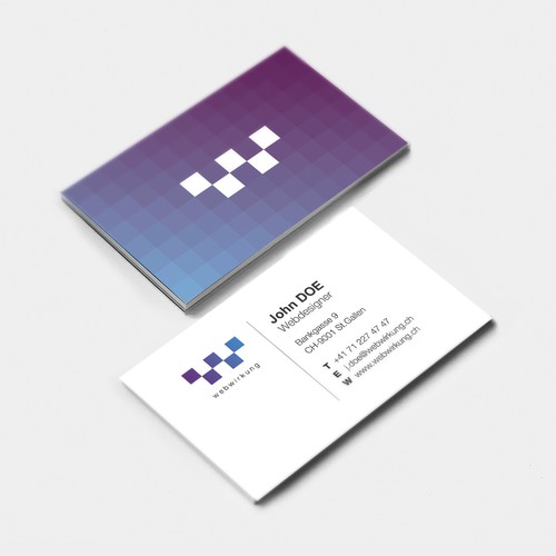 Business card for a webdesign startup based in Swiss