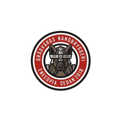 Design a Beer brewery logo featuring a german shepherd