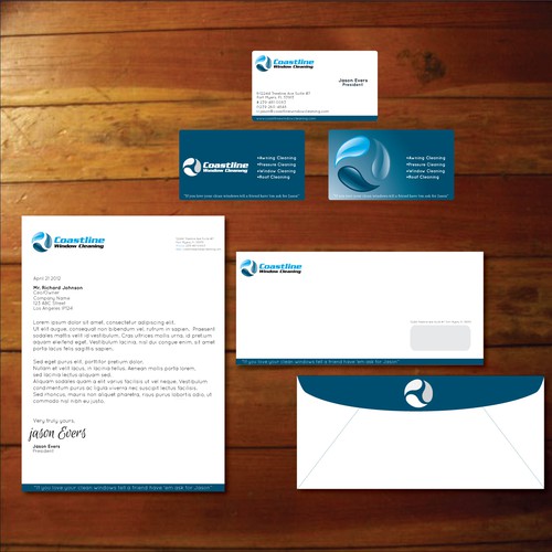 stationery for Coastline Window Cleaning
