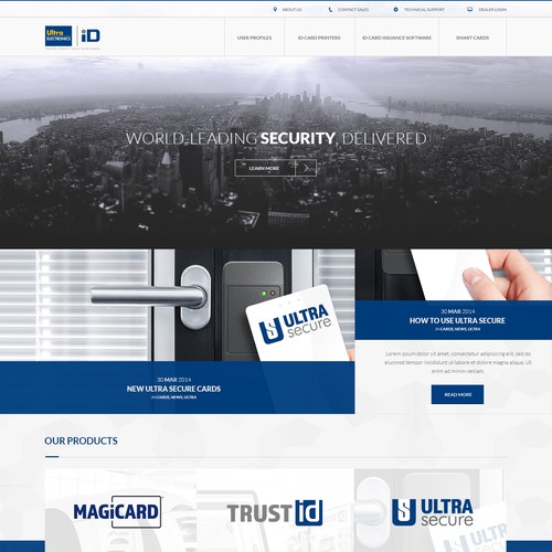 Create the next generation website for an identification security manufacturer