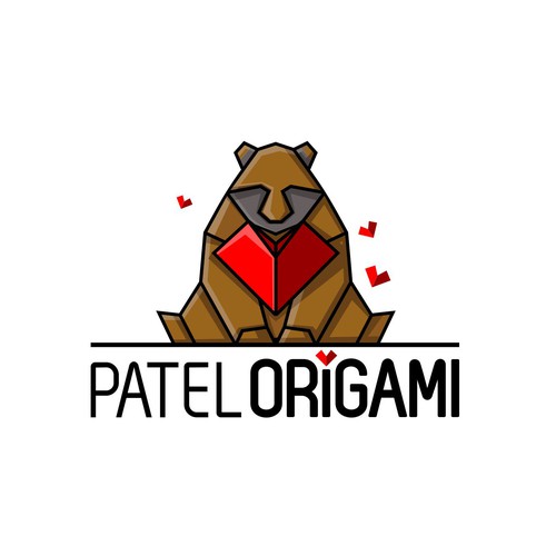 simple origami bear logo