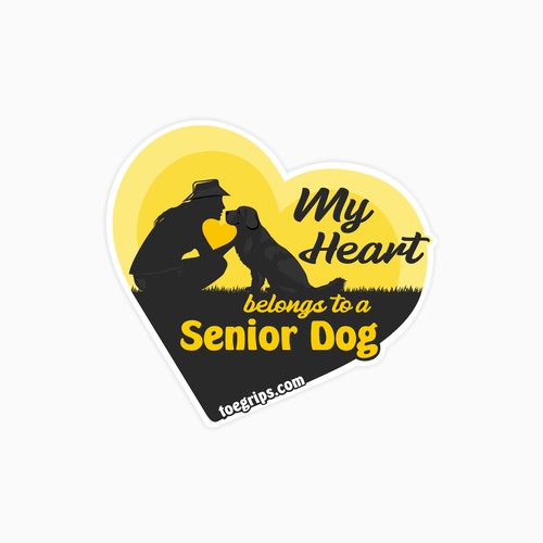 Senior dogs sticker... Emotion evoking design.
