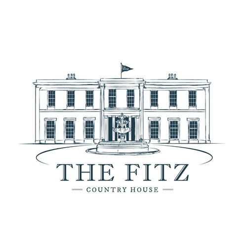 Illustrative logo of fine country house