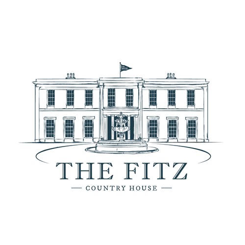 Illustrative logo of fine country house