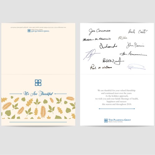 Corporate Thanksgiving Greeting Card Design