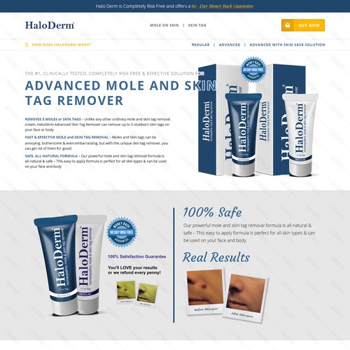 HaloDerm Homepage Layout