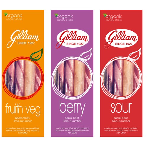 New Packaging for an established brand launching a line of ORGANIC candy sticks for retail