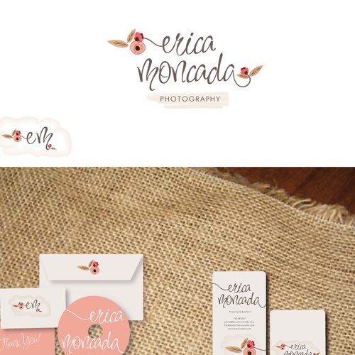 logo and business card for Erica Moncada photographer
