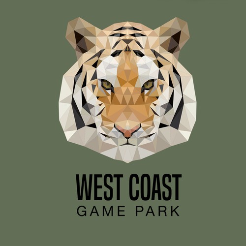 Low Poly tiger logo for a zoo