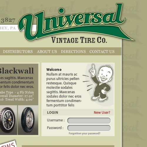 Vintage Tire Company ECommerce website