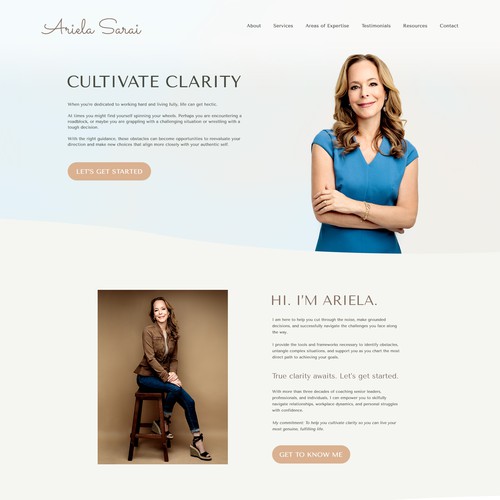Homepage Design for Ariela Sarai