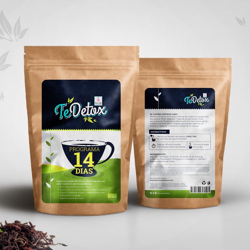 Tedetox product label design for TeaLove