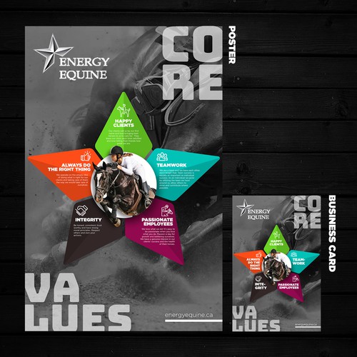 Poster and Business Card for Energy Equine