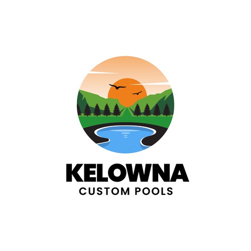 Kelowna Custom Pools logo Concept