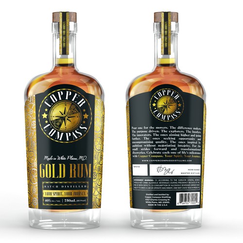 Copper Compass Label design