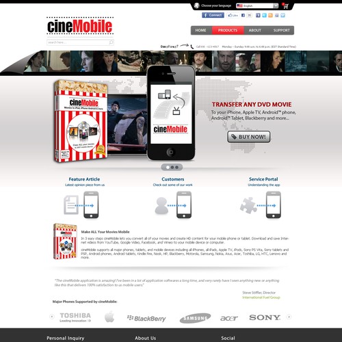 Create the next website design for cineMobile