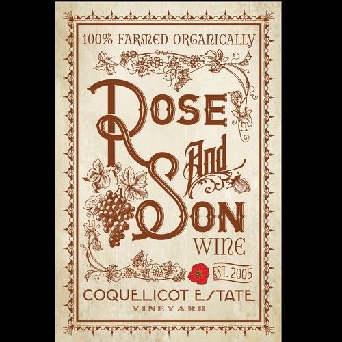 Apothecary-Style Wine Label (Victorian Era) 