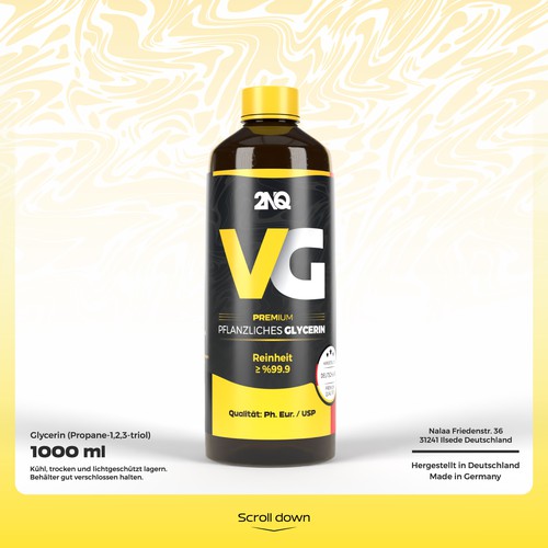 Clean & professional label design for VG & PG raw materials