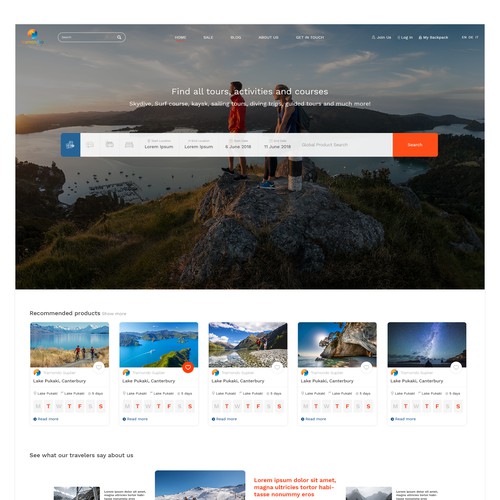 Tramondo travel webdesign