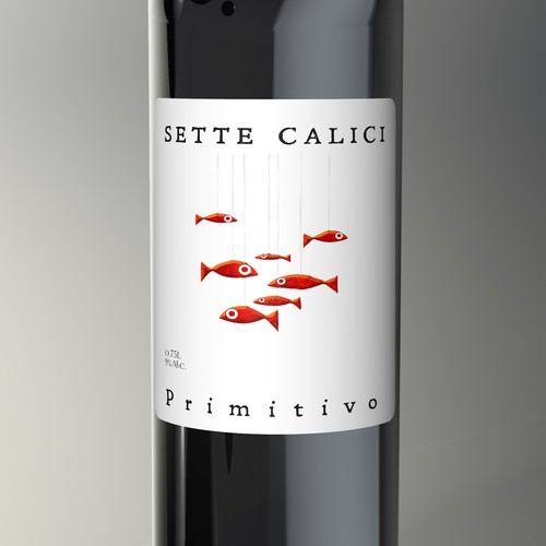 Wine label "Sette Calici", primitivo.