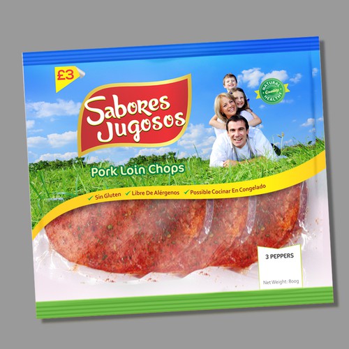 PACKAGING FOR A PLASTIC BAG CONTAINING SLICED MEAT