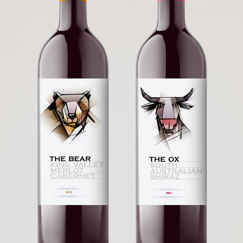 Create 3 Wine Lables for high-premium Australian wine, being solely exported.