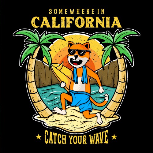 Unisex vintage trendy tee for my new brand. Tee called "Somewhere in California"