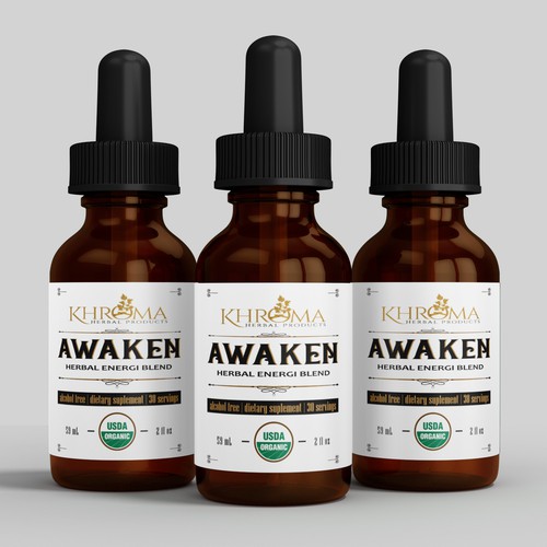 Dropper bottles label design